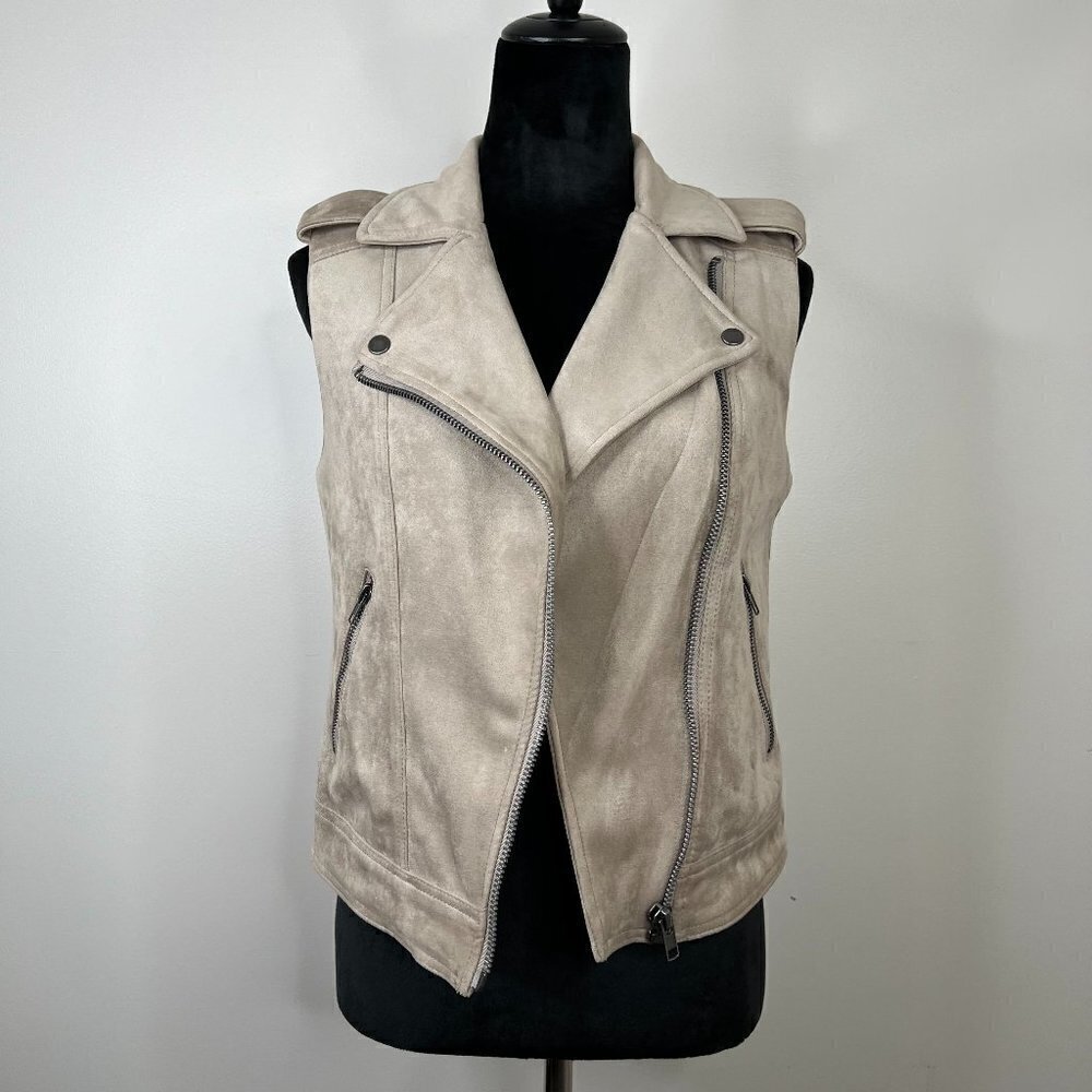 Philosophy Faux Suede/Leather Zip Front Vest Size‎ Small